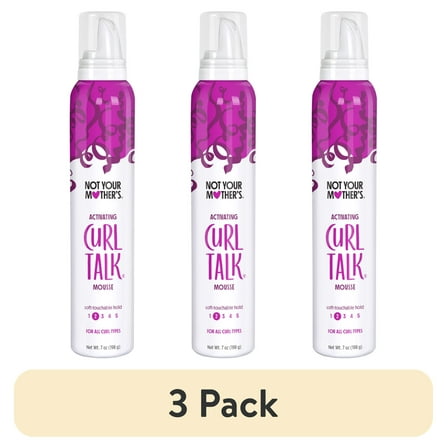 (3 pack) Not Your Mother's Curl Talk Curl Activating Hair Mousse for Lightweight Hold, 7 oz