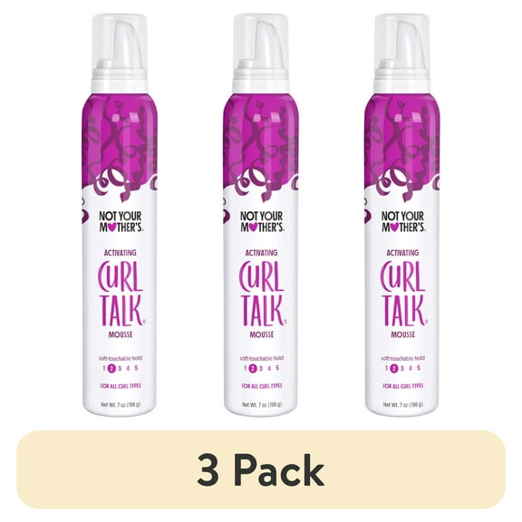 (3 pack) Not Your Mother's Curl Talk Curl Activating Hair Mousse for Lightweight Hold, 7 oz