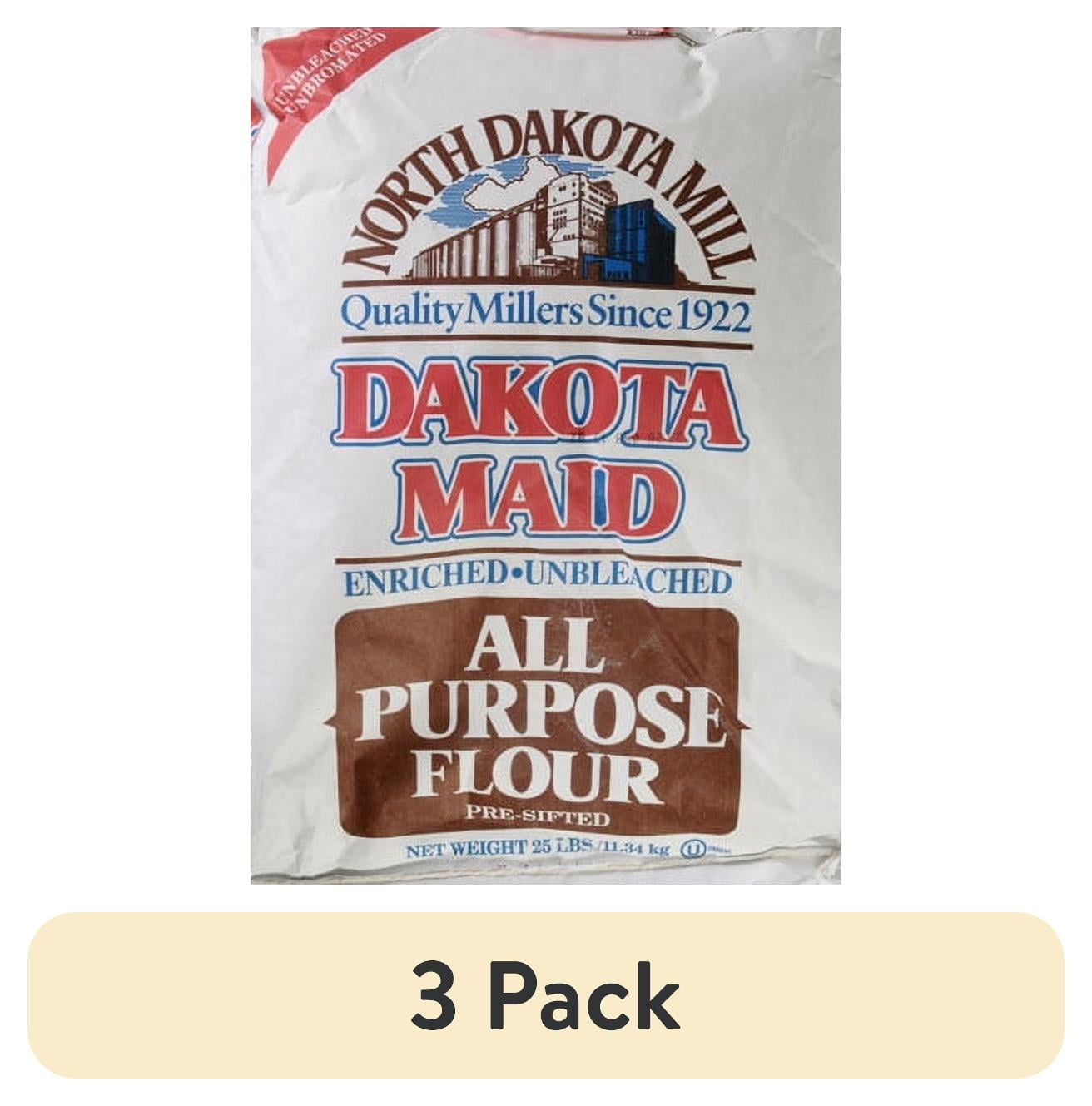 (3 pack) Noth Dakota Mill Dakota Maid All Purpose Flour, 25 lbs