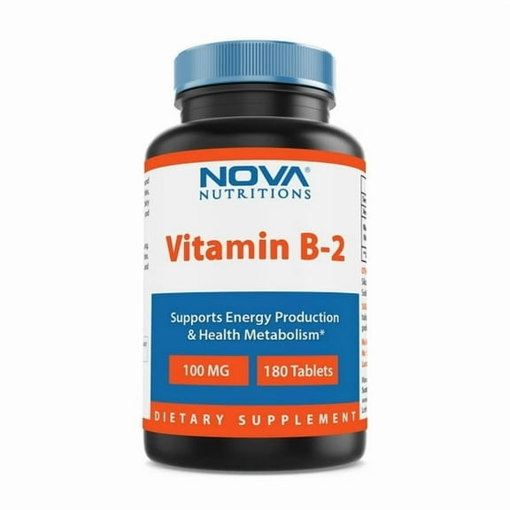(3 pack) Nova Nutritions Vitamin B2 Riboflavin 100 mg 180 Tablets