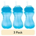 thumbnail interactive-video image 1 of (3 pack) Nuby Easy Grip Soft Straw Sippy Cup, 10 fl oz, Aqua Blue, 1 of 11