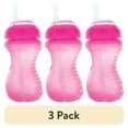 thumbnail image 1 of (3 pack) Nuby Easy Grip Soft Straw Sippy Cup, 10 fl oz, Pink, 1 of 11