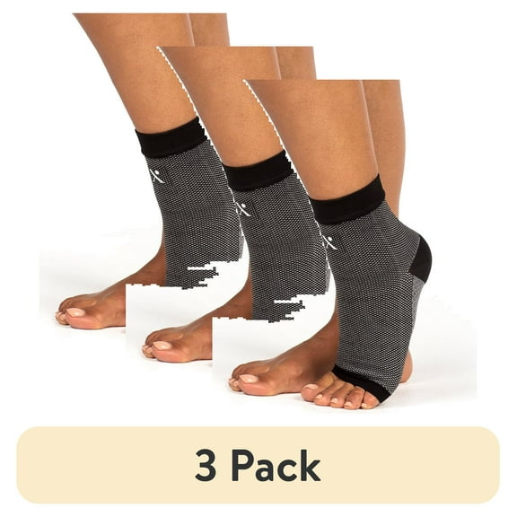 (3 pack) Nufabrx Pain Relieving Ankle Compression Socks for Men and Women, Ankle Brace Socks