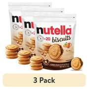(3 pack) Nutella Biscuits, 20 Count Cookies, Hazelnut Spread with Cocoa, Kids Snacks, 9.7 oz