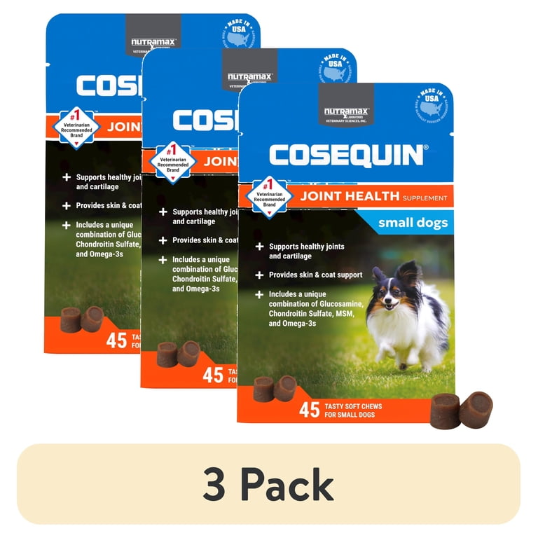 3 pack) Nutramax Cosequin for Small Dogs, Joint Health Supplement