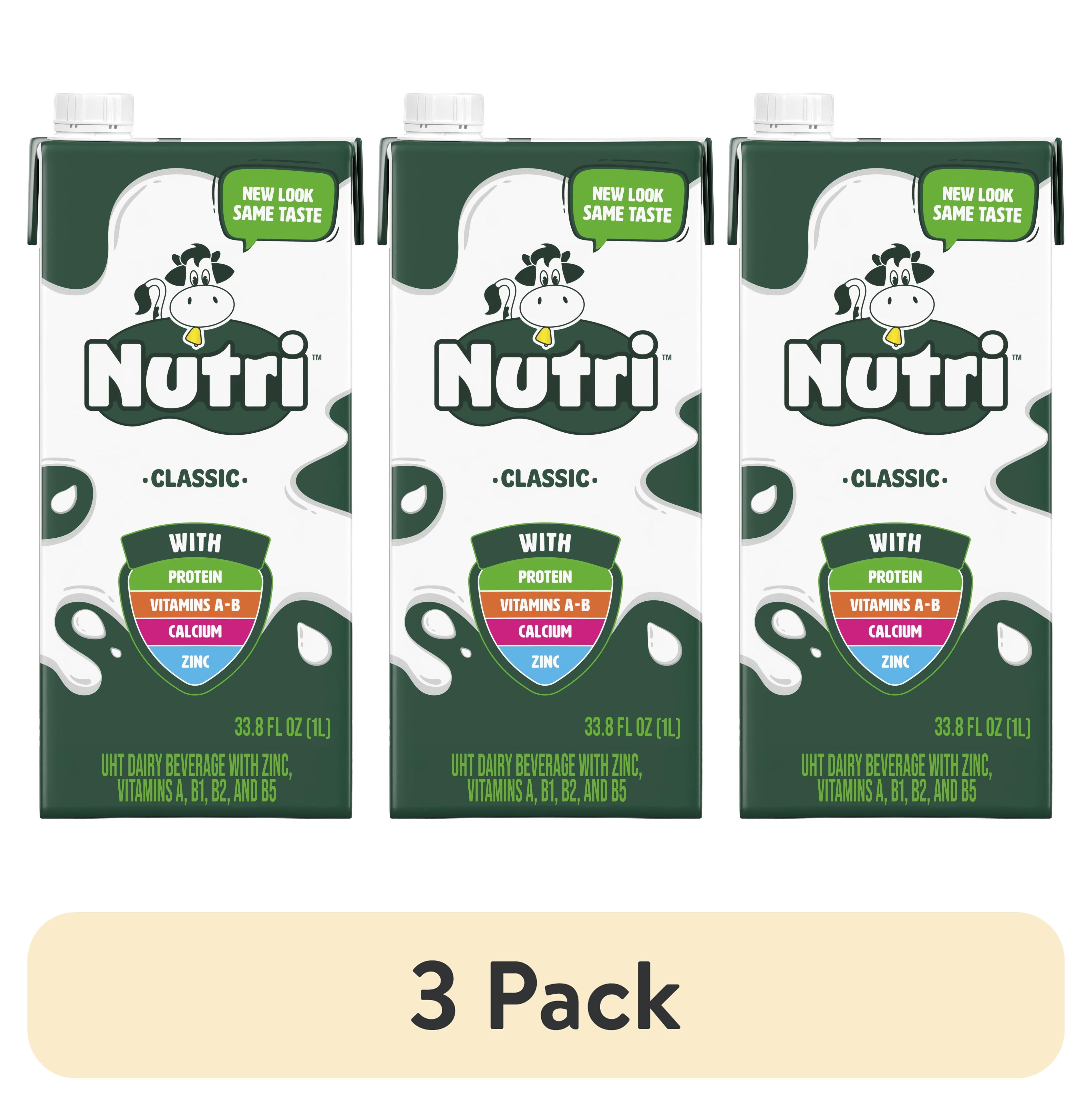 (3 pack) Nutri UHT Milk, Shelf-Stable, 33.8 fl oz