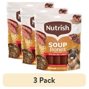 (3 pack) Nutrish Soup Bones Premium Dog Chews with Real Beef and Barley, 6 Chews (Rachael Ray)