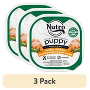 (3 pack) Nutro Natural Bites In Gravy Tender Chicken, Sweet Potato & Pea Wet Dog Food For Puppy, 3.5 Oz Tray