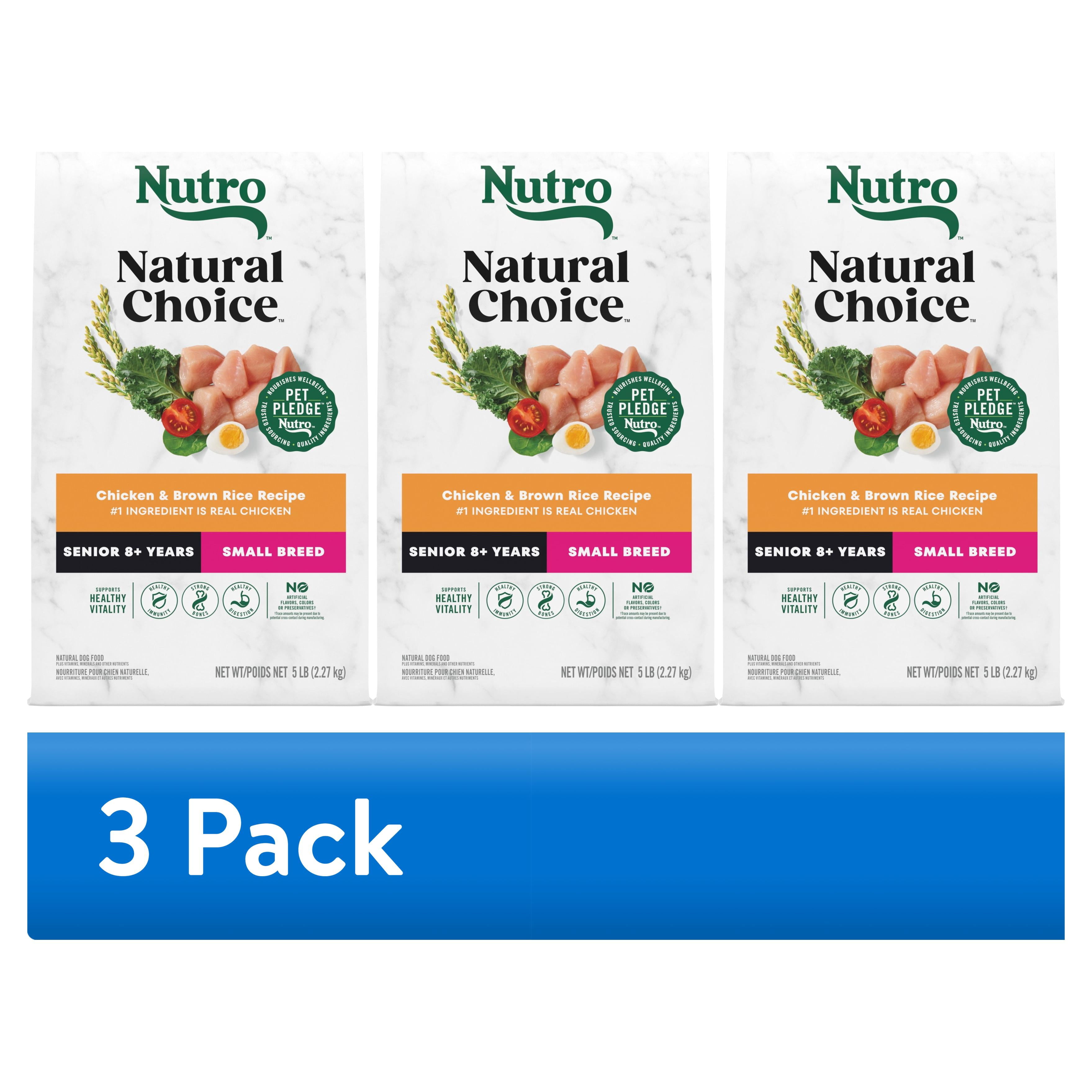 (3 pack) Nutro Natural Choice Senior Small Breed Dry Dog Food, Chicken And Brown Rice, 5 Lbs.