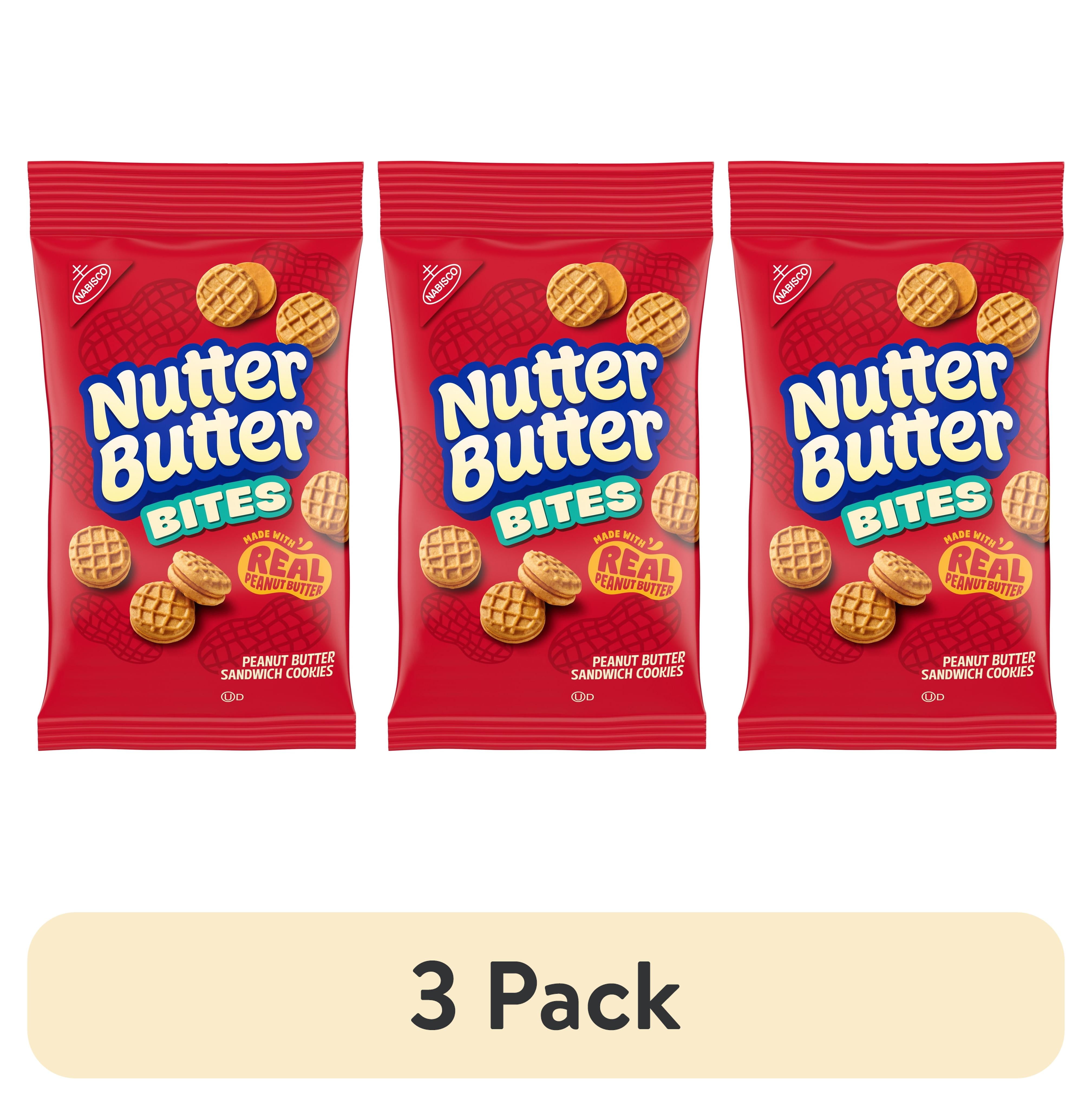 (3 pack) Nutter Butter Bites Peanut Butter Sandwich Cookies, 3 oz ...