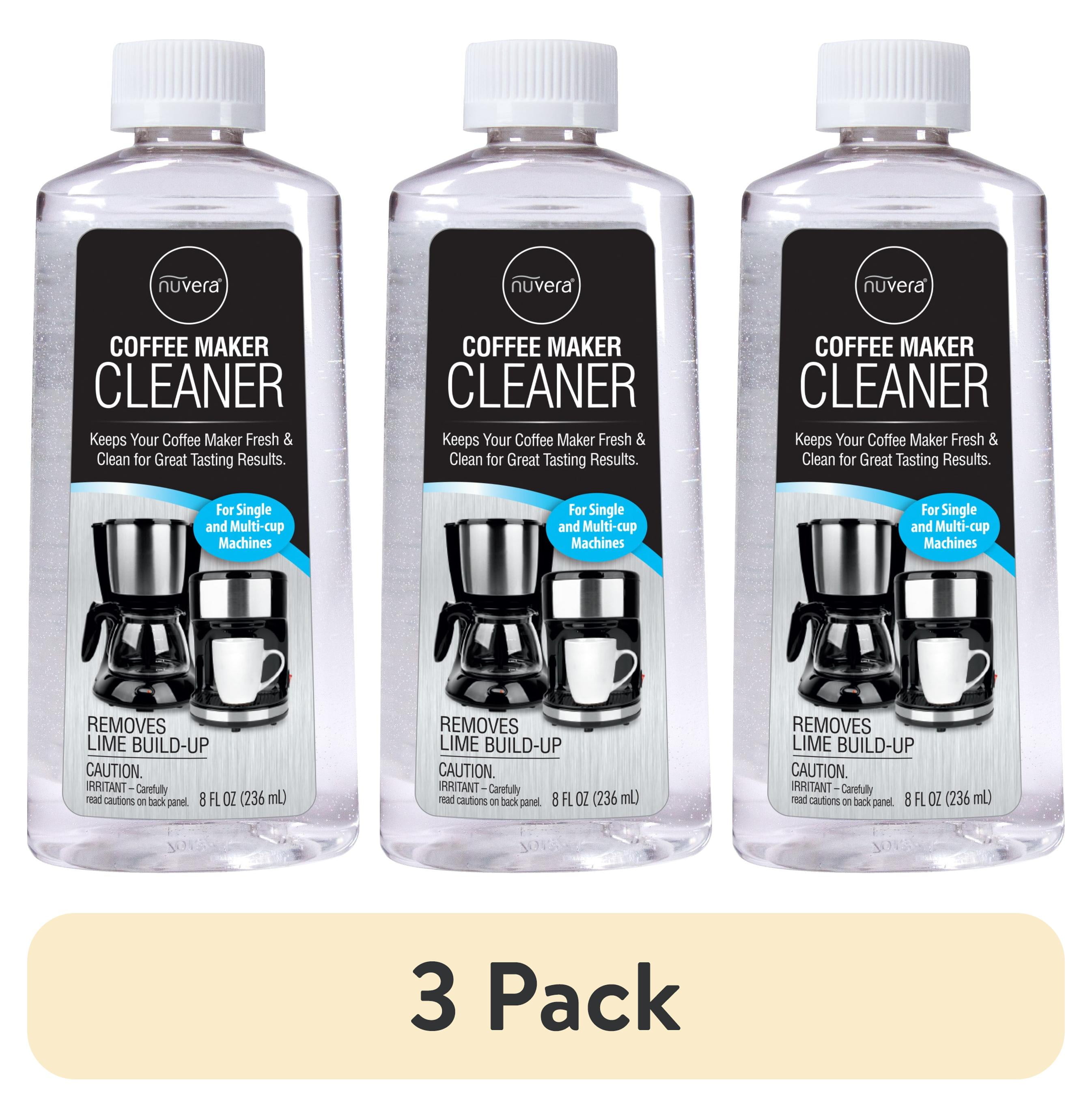 (3 pack) Nuvera Descaler Cleaning Solution for Single Cup, Standard Coffee Makers and Espresso Machines, 8 fl oz