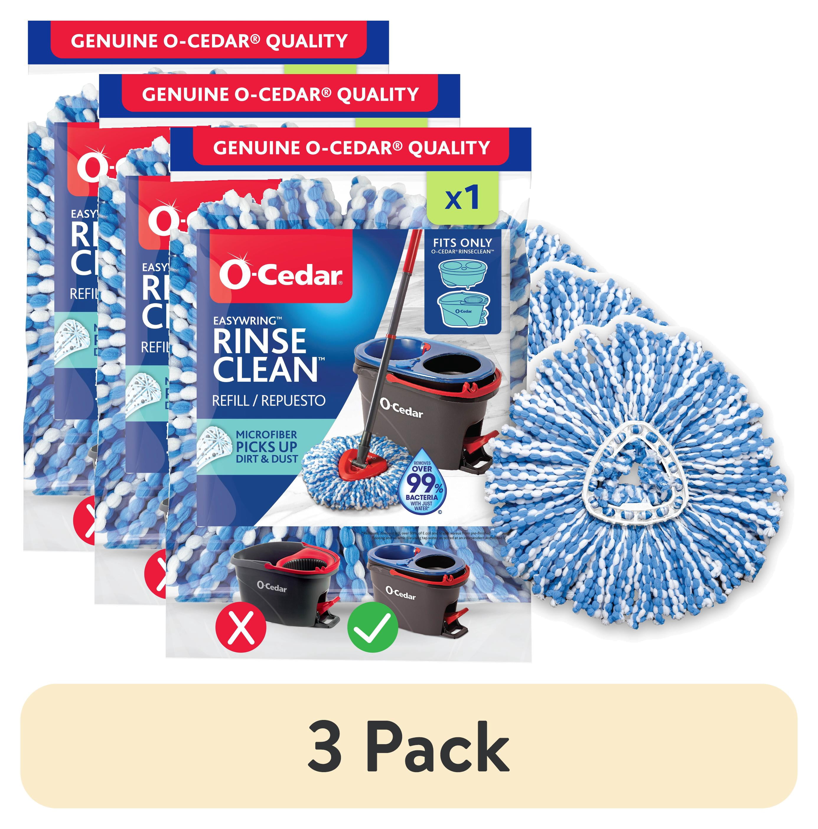 (3 pack) O-Cedar RinseClean Microfiber Spin Mop Head Replacement, Machine Washable & Reusable, 1 Count