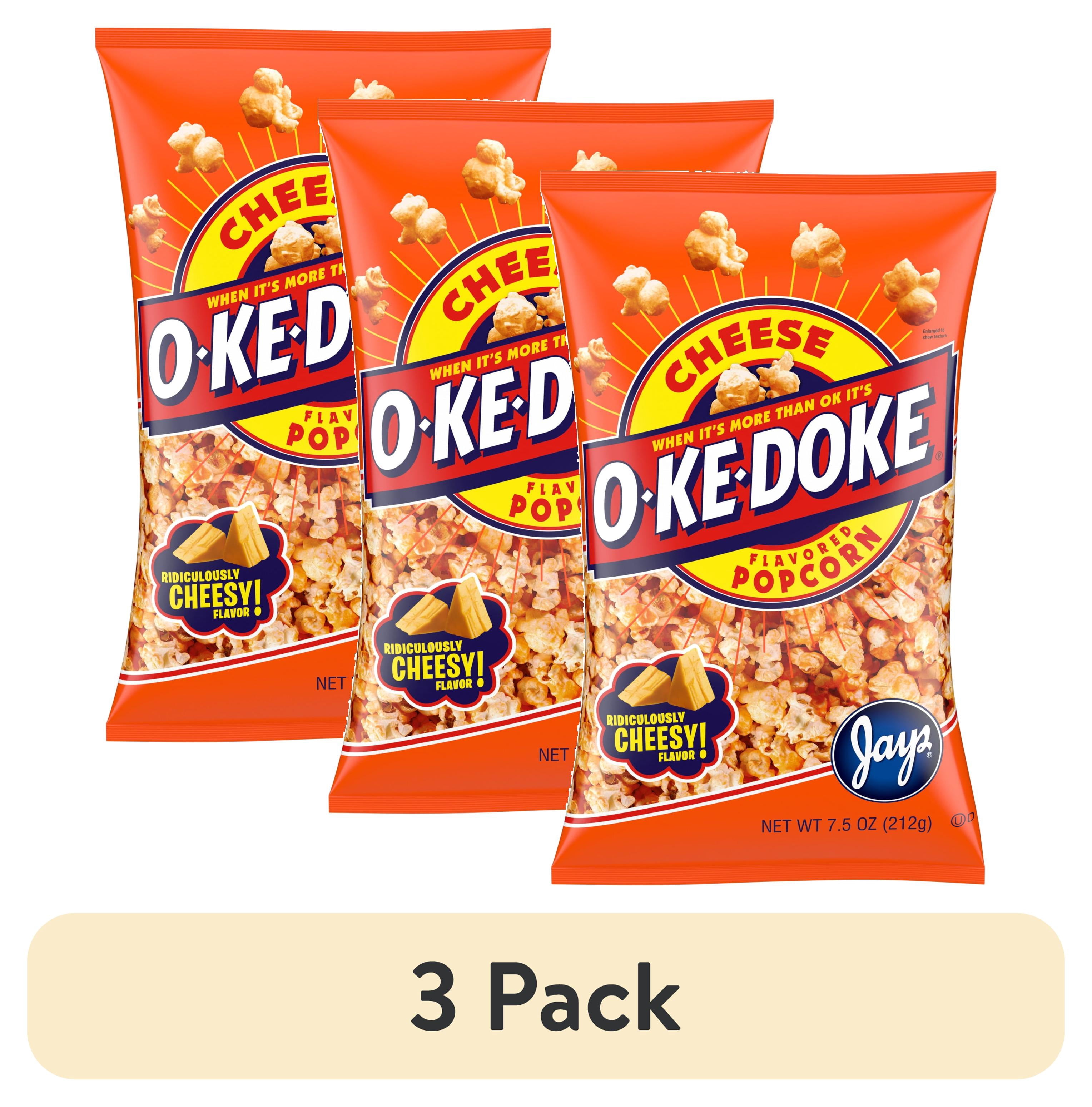 (3 pack) O-Ke-Doke Popcorn, Cheese Popcorn, 7.5 oz Bag