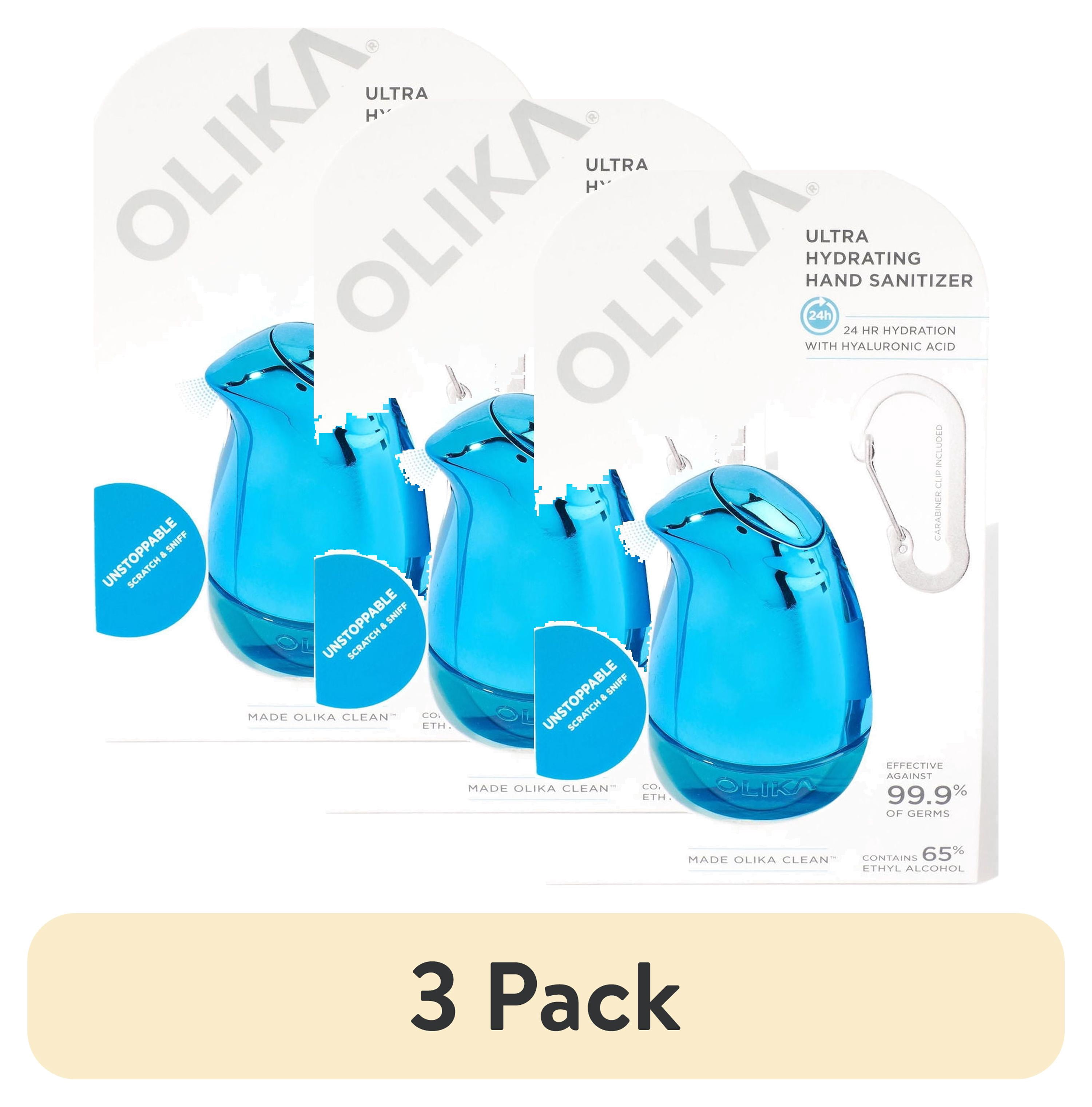 (3 pack) OLIKA Ultra Hydrating Hand Sanitizer Clip-On Unstoppable