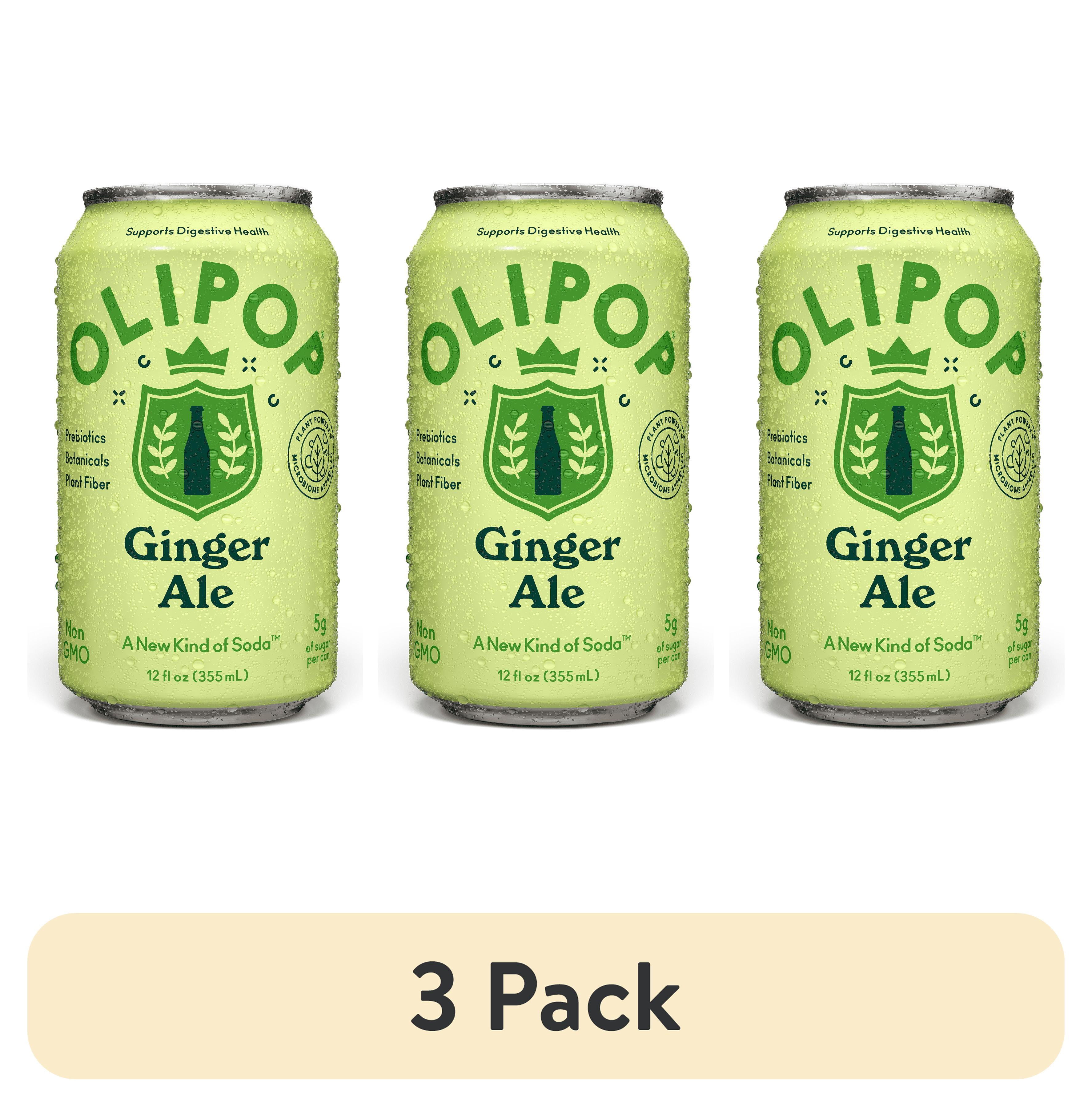 (3 pack) OLIPOP Prebiotic Soda, Ginger Ale, 12 fl oz, Pantry Packs