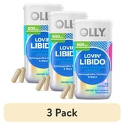 (3 pack) OLLY Lovin' Libido Capsule Supplement, Ashwaganda, Damiana, 40 Ct