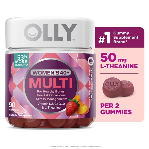 (3 pack) OLLY Women's 40+ Multi Gummy Supplement with 20 Key Nutrients, 90 Count