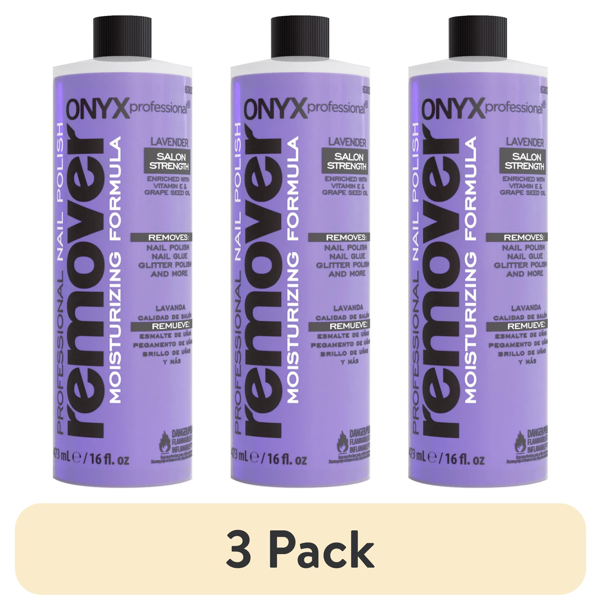 (3 pack) ONYX Professional Moisturizing Nail Polish Remover, Lavender