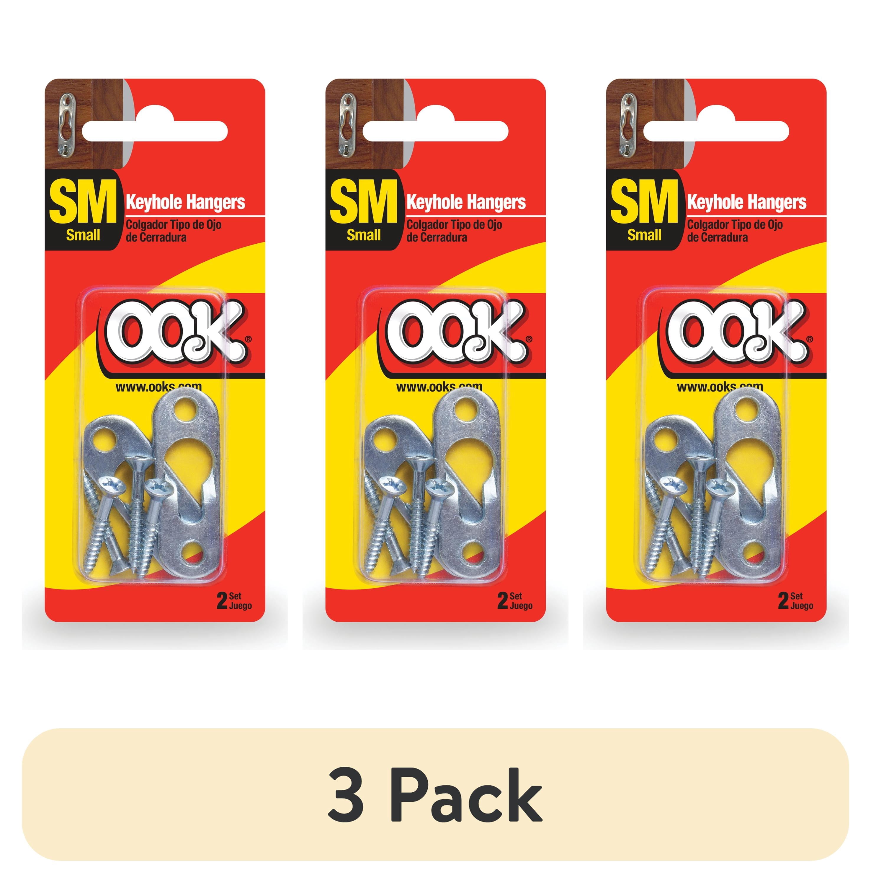 (3 pack) OOK 2 Hole Flat Key Blankhole Hanger, 20lbs, 2 Pack