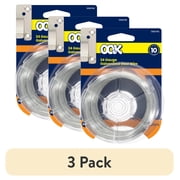 3 pack Ook Hanging Wire, 250 ft, 10 lbs, 24 Gauge, Galvanized Steel, Silver