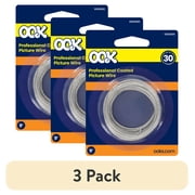 (3 pack) Ook Professional Coated Picture Wire, 9 ft, 30 lbs, Steel, Plastic Coated, Silver