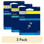Ook Push Pins, Steel and Plastic, Clear, Interior Multi-Material, 60 pack