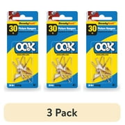 (3 pack) Ook Picture Hangers, ReadyNail, 30 lbs, Steel Picture Hooks, Brass, Brass, 4 pack