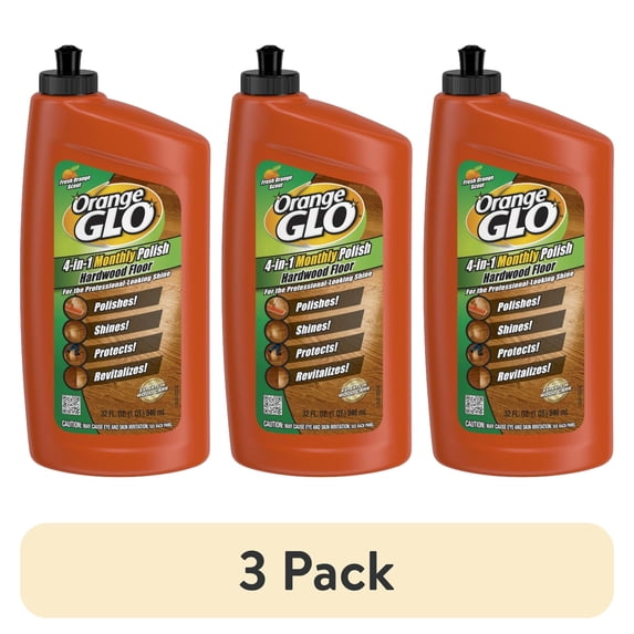 (3 pack) ORANGE GLO Hardwood Floor 4-in-1 Monthly Polish, 24 fl. oz.
