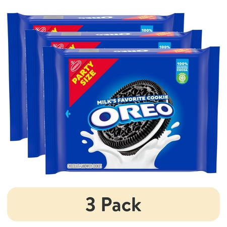 (3 pack) OREO Chocolate Sandwich Cookies, Easter Snacks, Party Size, 25.5 oz