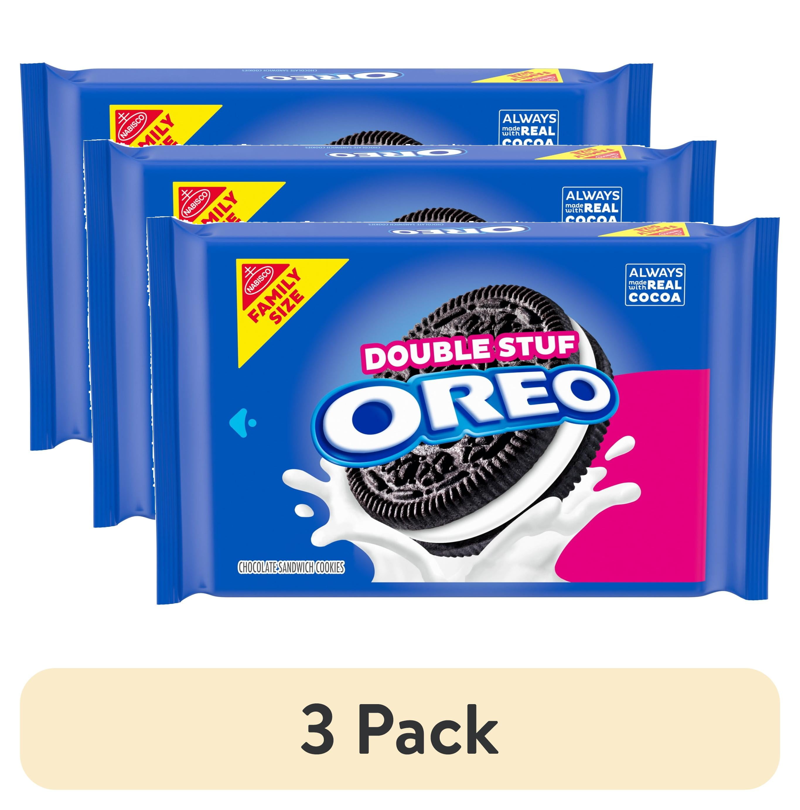 (3 pack) OREO Double Stuf Chocolate Sandwich Cookies, Family Size, 18.71 oz