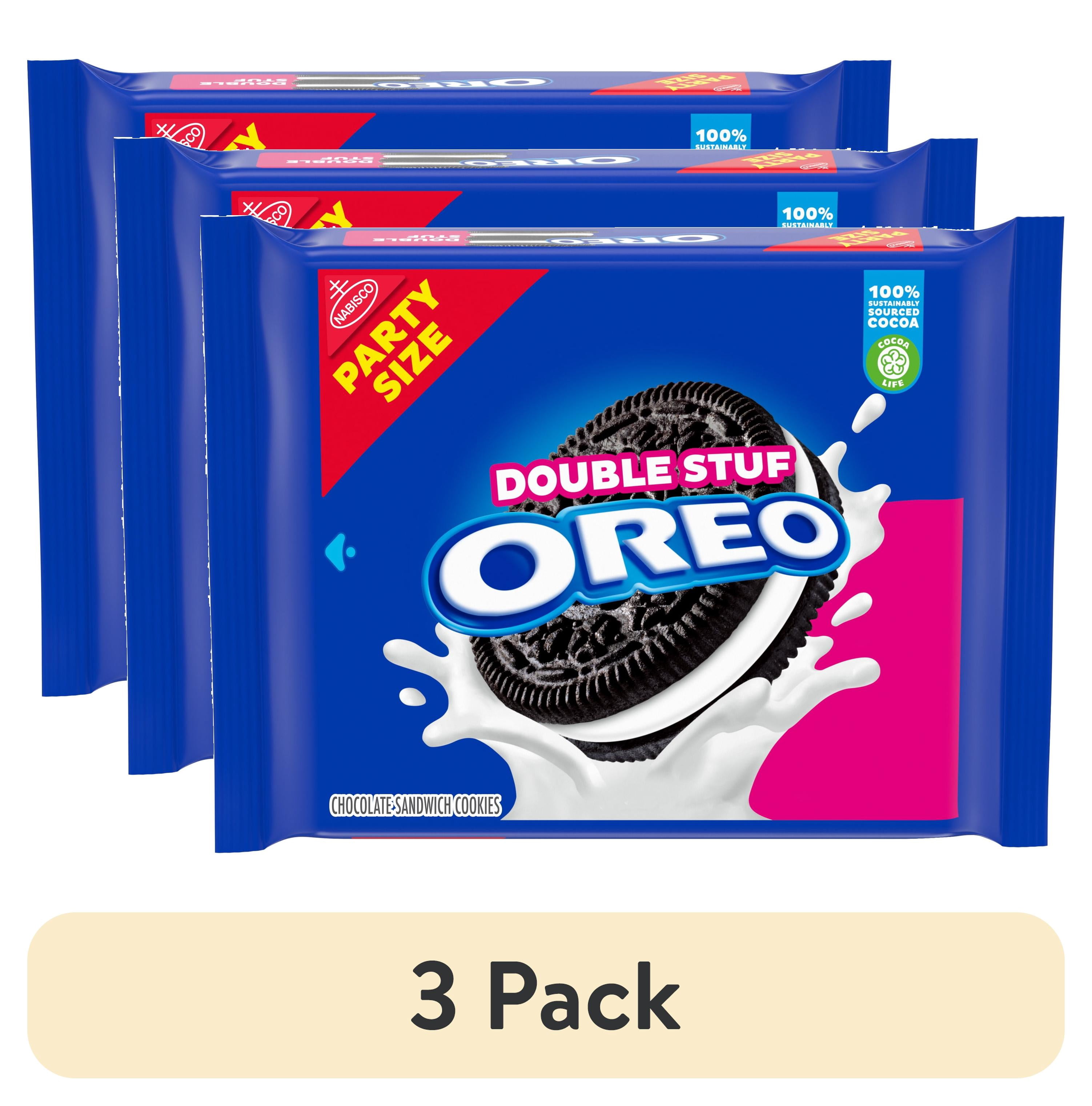 (3 pack) OREO Double Stuf Chocolate Sandwich Cookies, Party Size, 26.7 oz