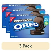 (3 pack) OREO Fudge Covered Chocolate Sandwich Cookies, 7.9 oz
