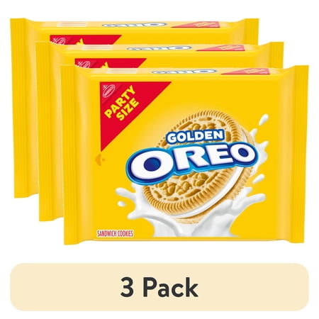 (3 pack) OREO Golden Sandwich Cookies, Party Size, 25.5 oz