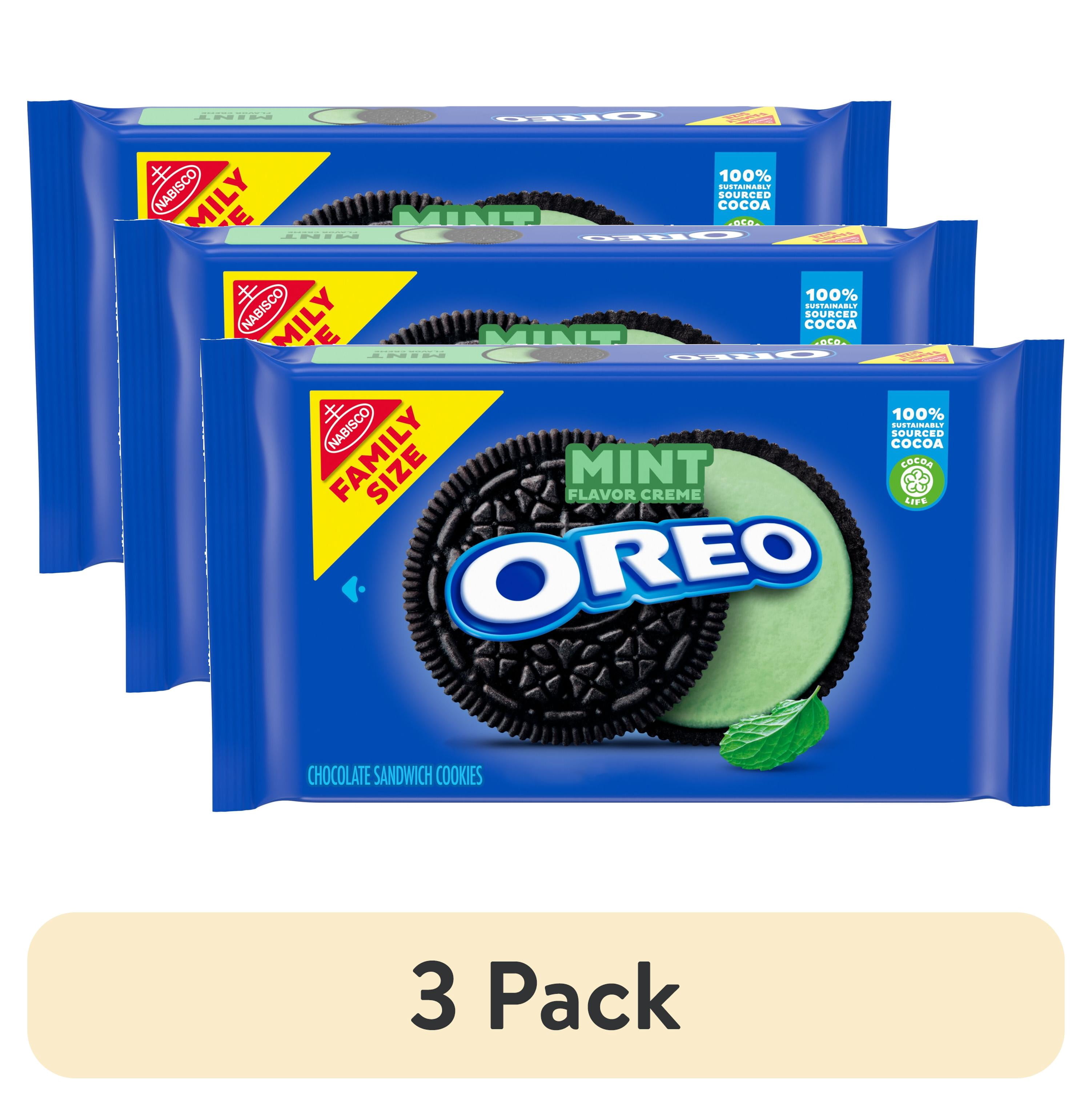 (3 pack) OREO Mint Flavored Creme Chocolate Sandwich Cookies, Family Size, 20 oz