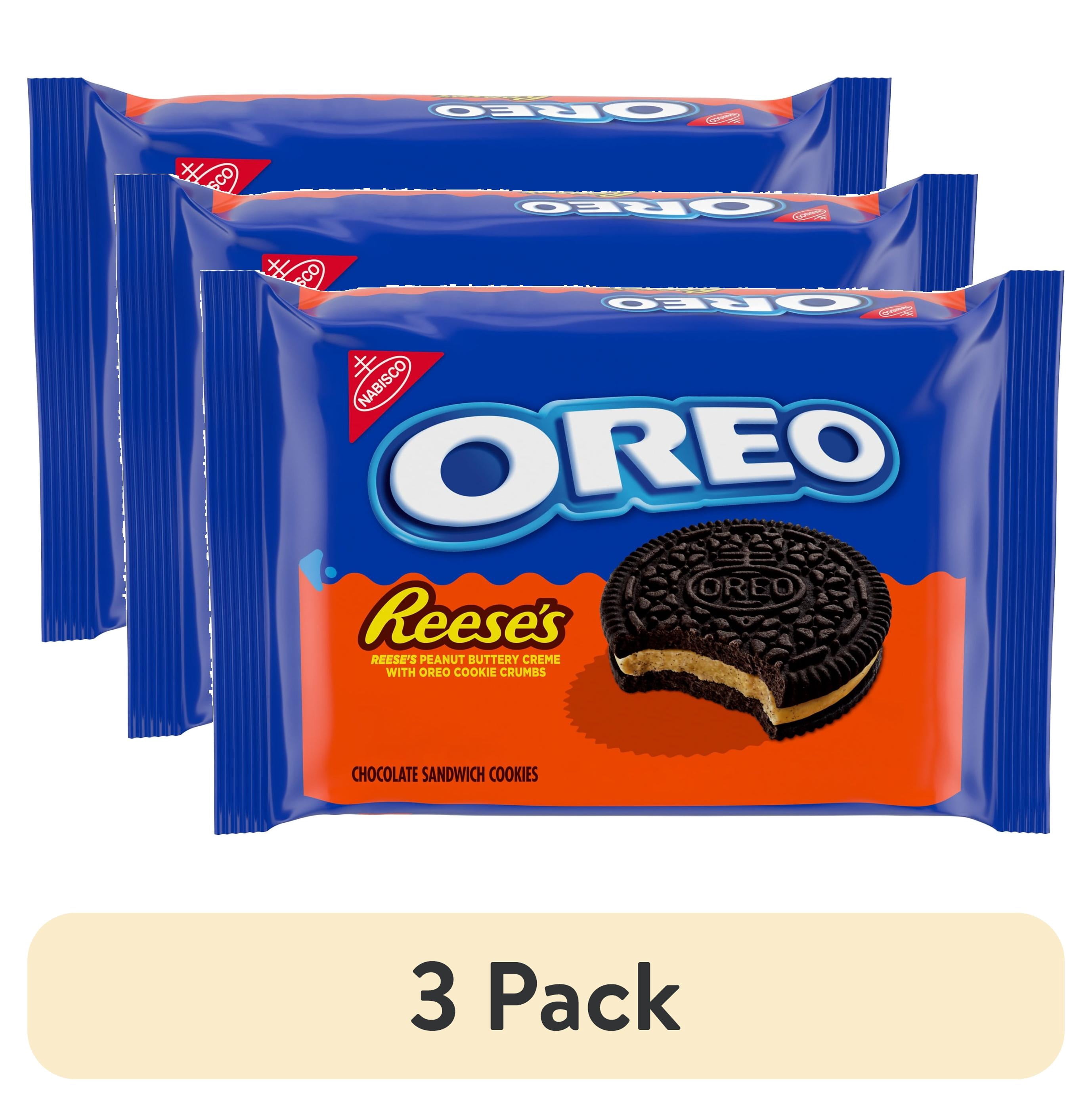 (3 pack) OREO REESE'S Peanut Buttery Creme Chocolate Sandwich Cookies, 12.35 oz