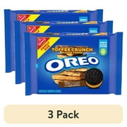 (3 pack) OREO Toffee Crunch Creme with Sugar Crystals Chocolate Sandwich Cookies, Family Size, 17 oz