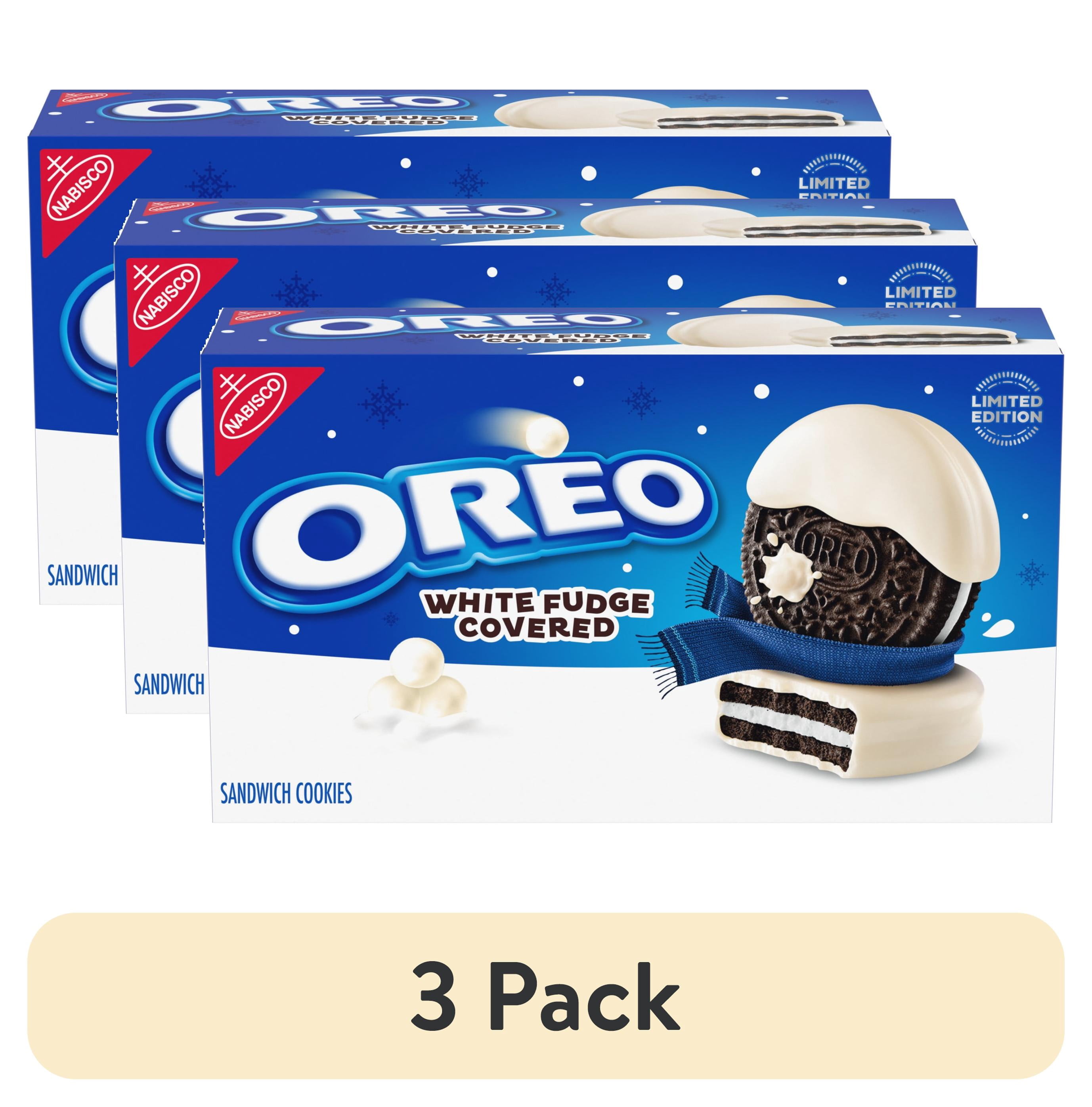 (3 pack) OREO White Fudge Covered Chocolate Sandwich Cookies, Limited Edition Holiday Cookies, 8.5 oz