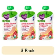(3 pack) Parent's Choice Organic Stage 2 Baby Food Apple, Banana, Raspberry Yogurt, 4 oz Pouch