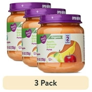 (3 pack) Parent's Choice Organic Stage 2 Baby Food, Apple. Banana, and Pear Puree, 4 oz Jar