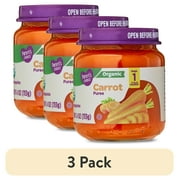 (3 pack) Parent's Choice Organic Stage 1 Baby Food, Carrot Puree, 4 oz Jar