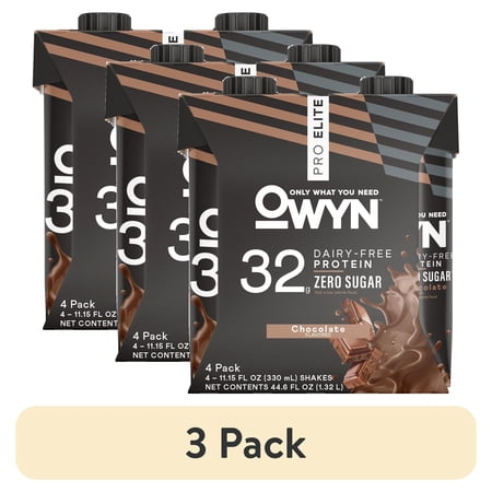 (3 pack) OWYN 32g Pro Elite Chocolate Flavored Protein Shake - 11.15 fl oz, 4 Count