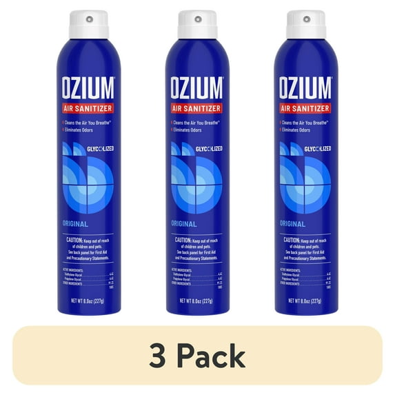 (3 pack) OZIUM Air Sanitizer Spray, Original Scent, 8 oz Can – Cleans Air, Eliminates Odors & Freshens