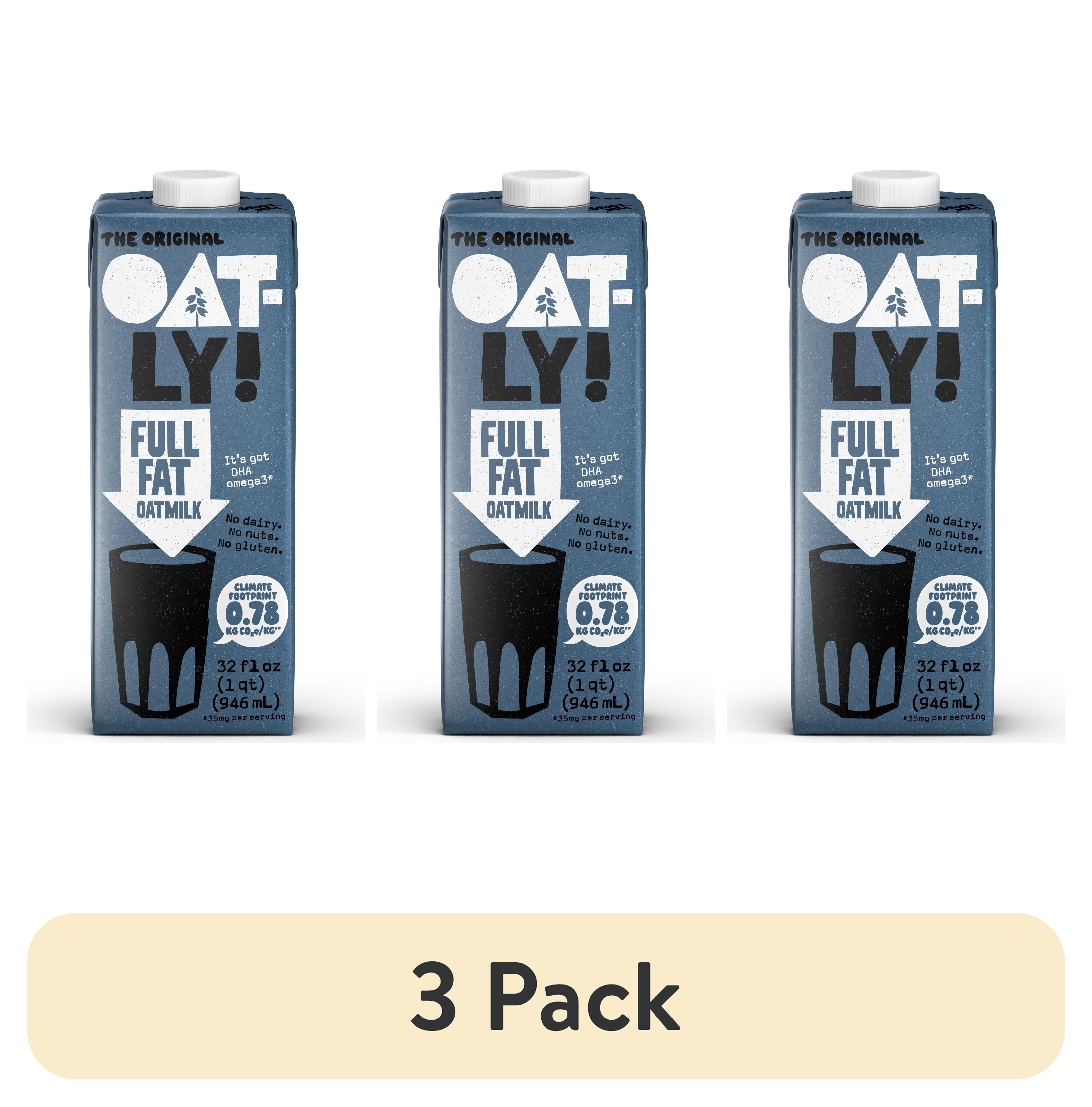 (3 pack) Oatly Full Fat Oatmilk, Ambient Dairy-Free Milk, 32 fl oz Shelf-Stable Carton