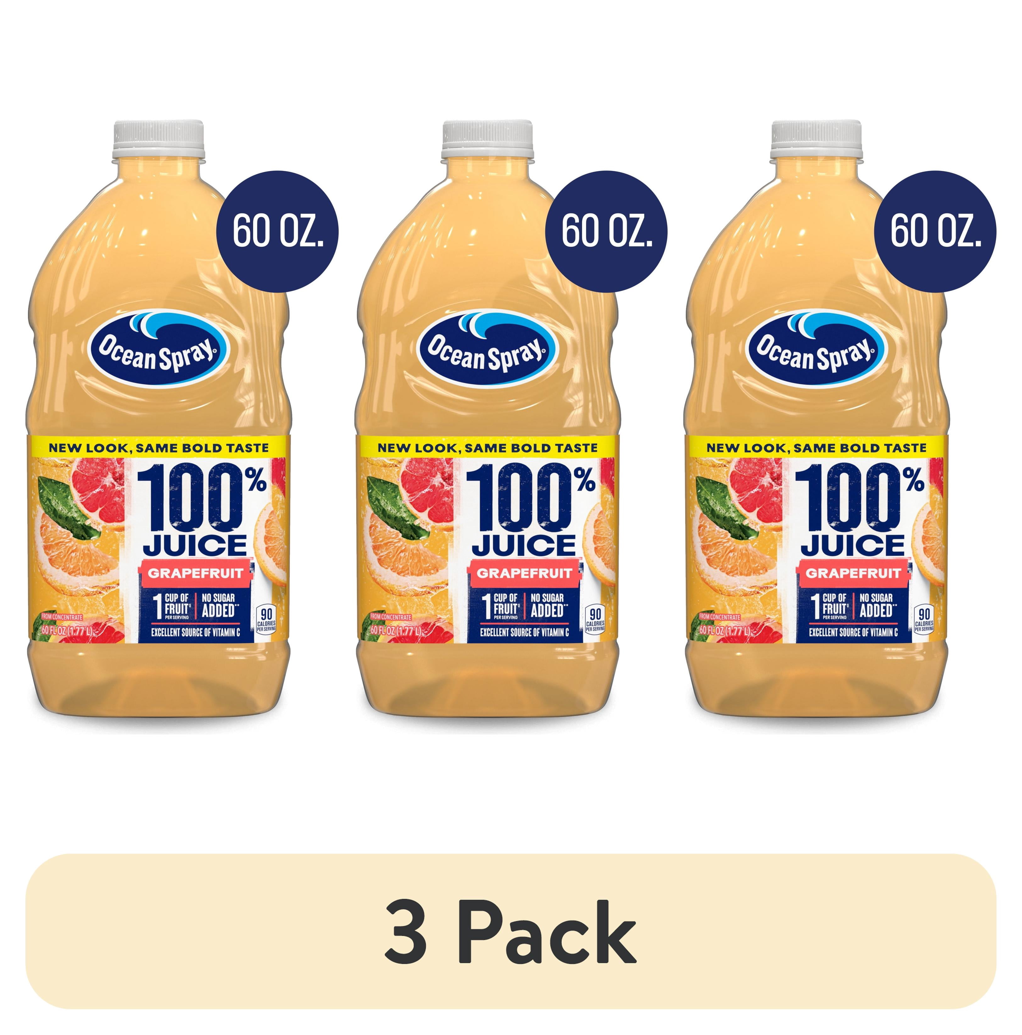 (3 pack) Ocean Spray® 100% Grapefruit Juice, 100% Juice, 60 fl oz Bottle