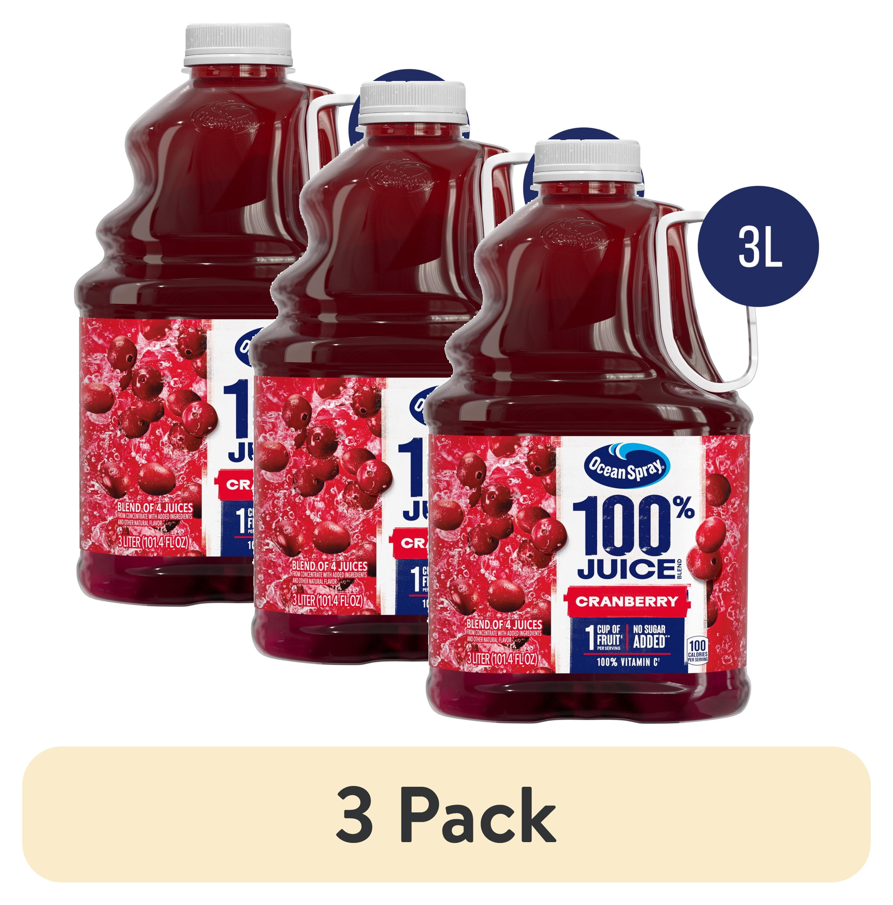 (3 pack) Ocean Spray® 100% Juice Cranberry Juice Blend, 101.4 fl oz Bottle
