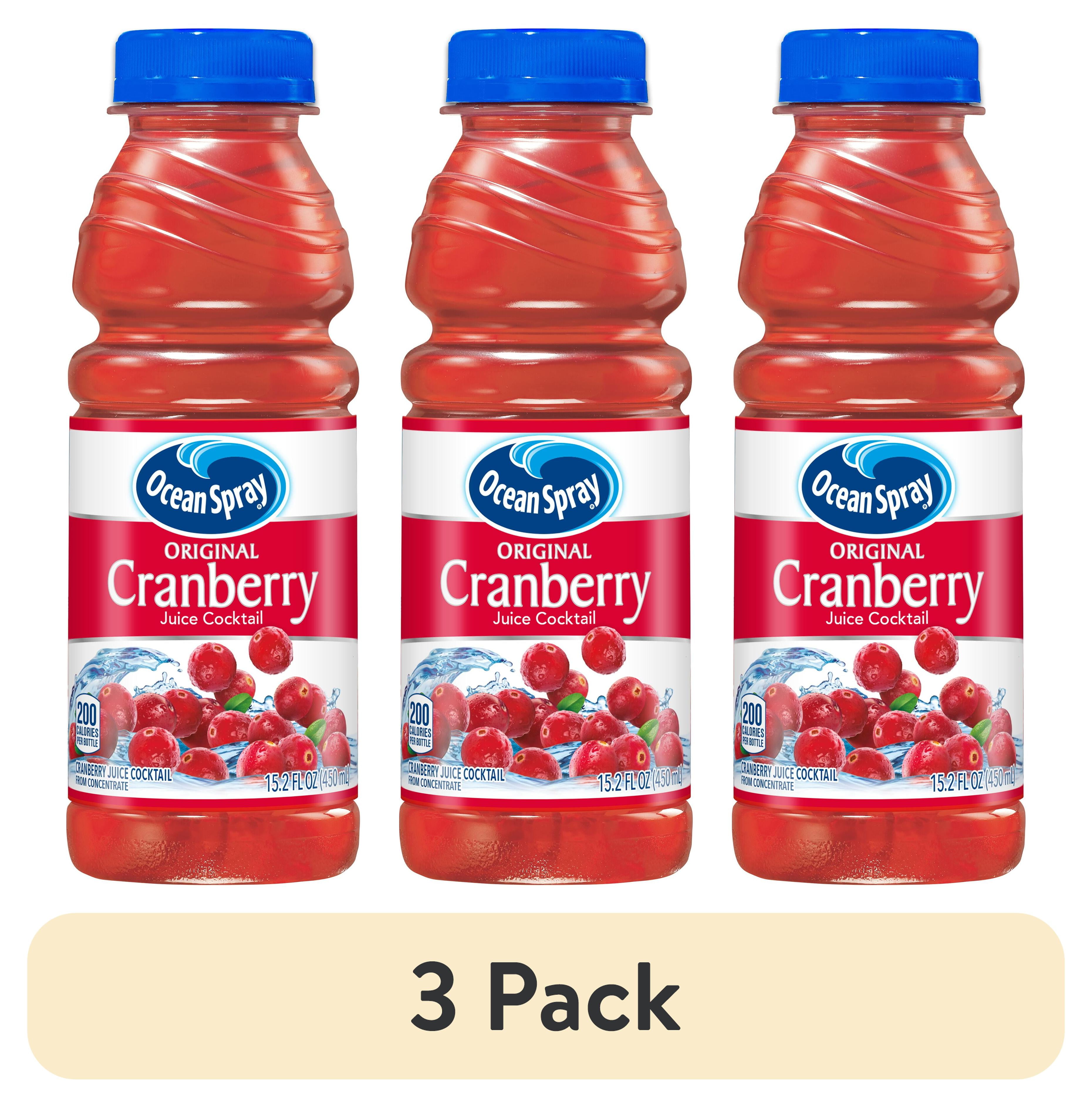 (3 pack) Ocean Spray Cranberry Juice Drink Cocktail, 15.2 oz Bottle