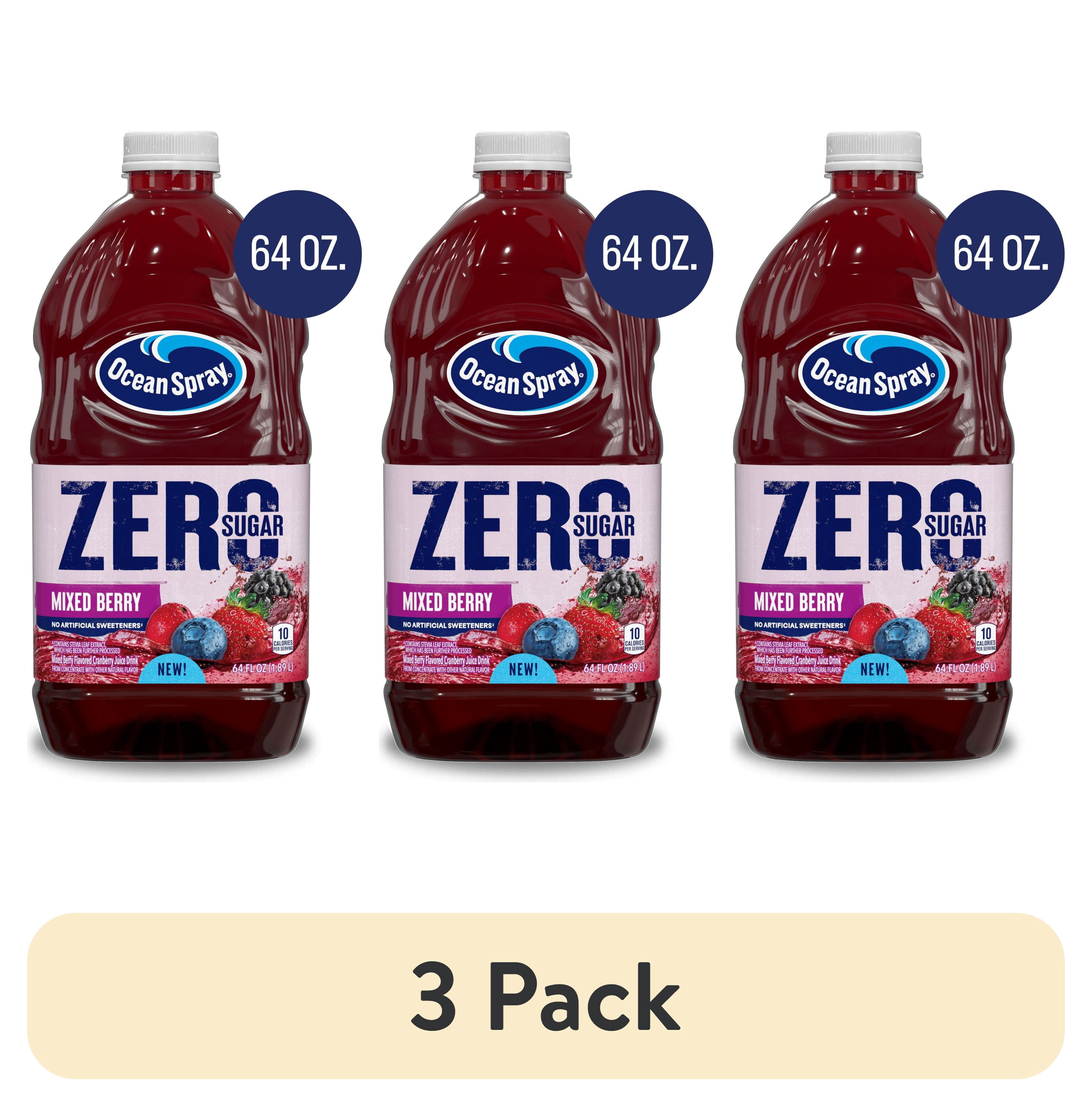 (3 pack) Ocean Spray® ZERO Sugar Mixed Berry Juice Drink, 64 fl oz Bottle
