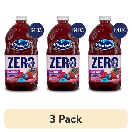 (3 pack) Ocean Spray® ZERO Sugar Mixed Berry Juice Drink, 64 fl oz Bottle