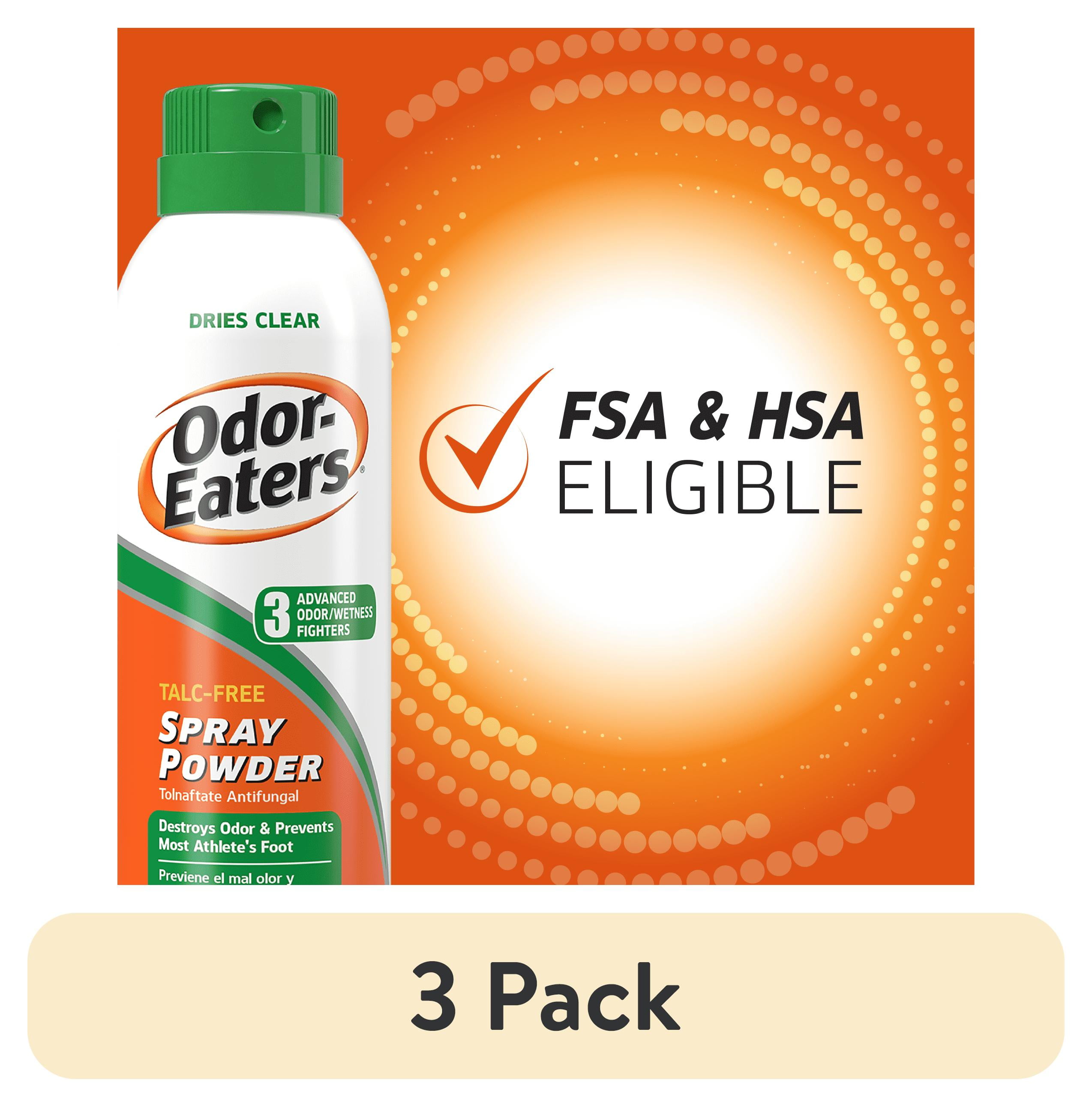 (3 pack) Odor-Eaters Spray Powder 4oz, Athlete’s Foot Spray, Foot Deodorizer, Stinky Shoe Spray, Unscented