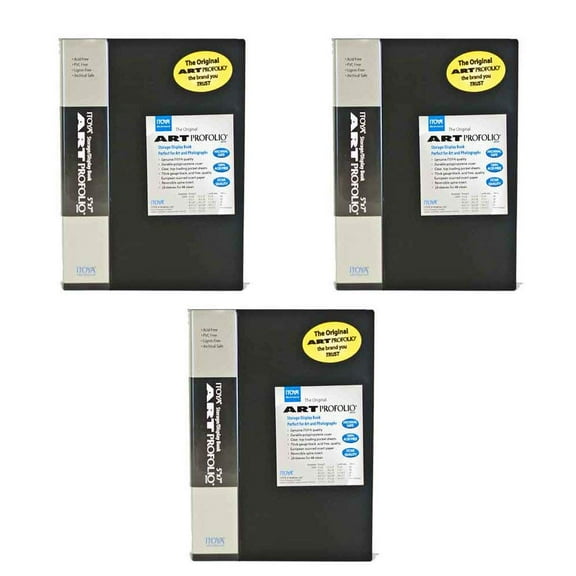 3-pack Of Itoya Art Profolio Original 5 x 7" 24 Page Storage/Display Book, Black
